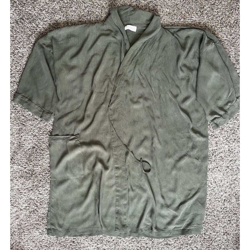Emilia George Sustainable Robe One Size Olive Green 100% Cupro Oversized